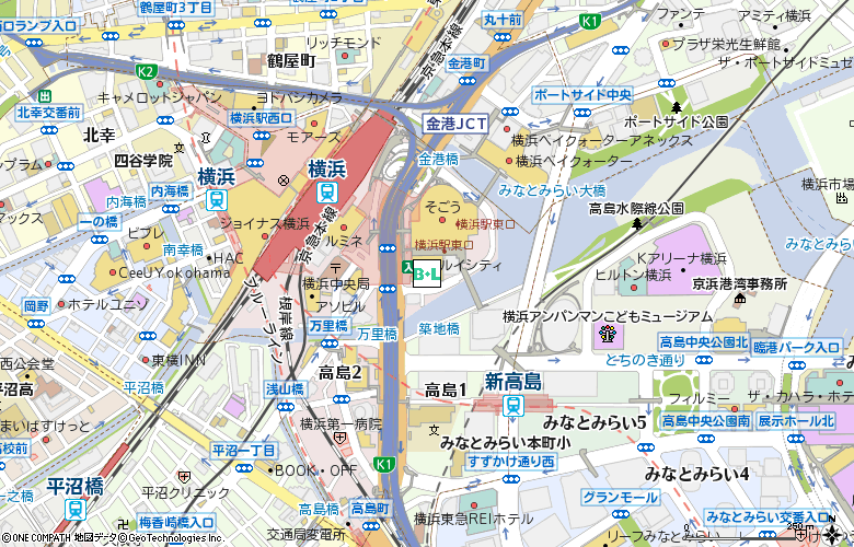 横浜本店東京コンタクト付近の地図